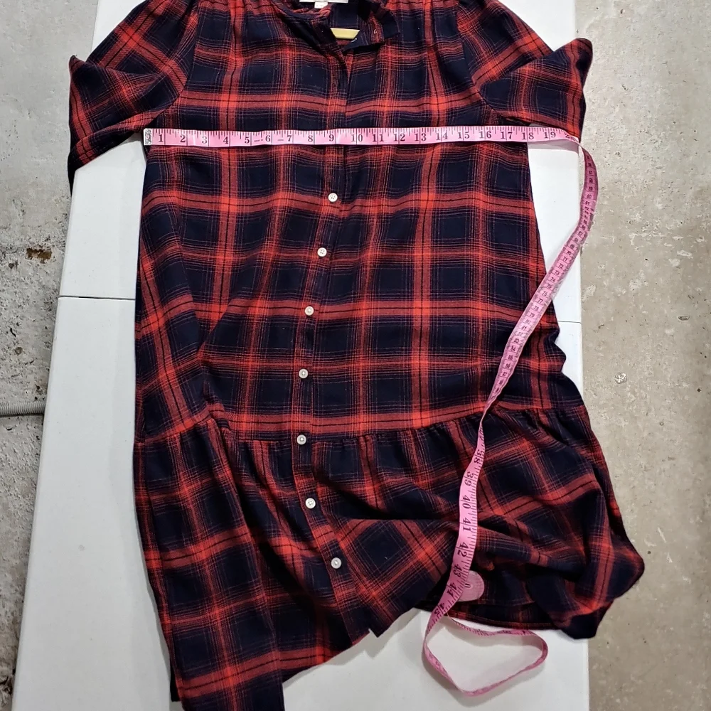 LOFT FLANNEL BUTTON DRESS